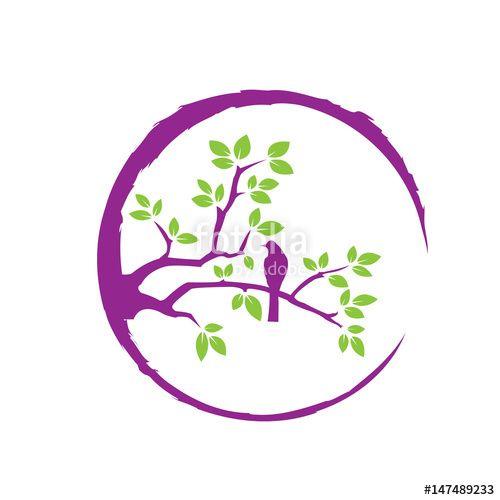 Purple Bird Logo - Logo Purple Bird Tree Icon Mark