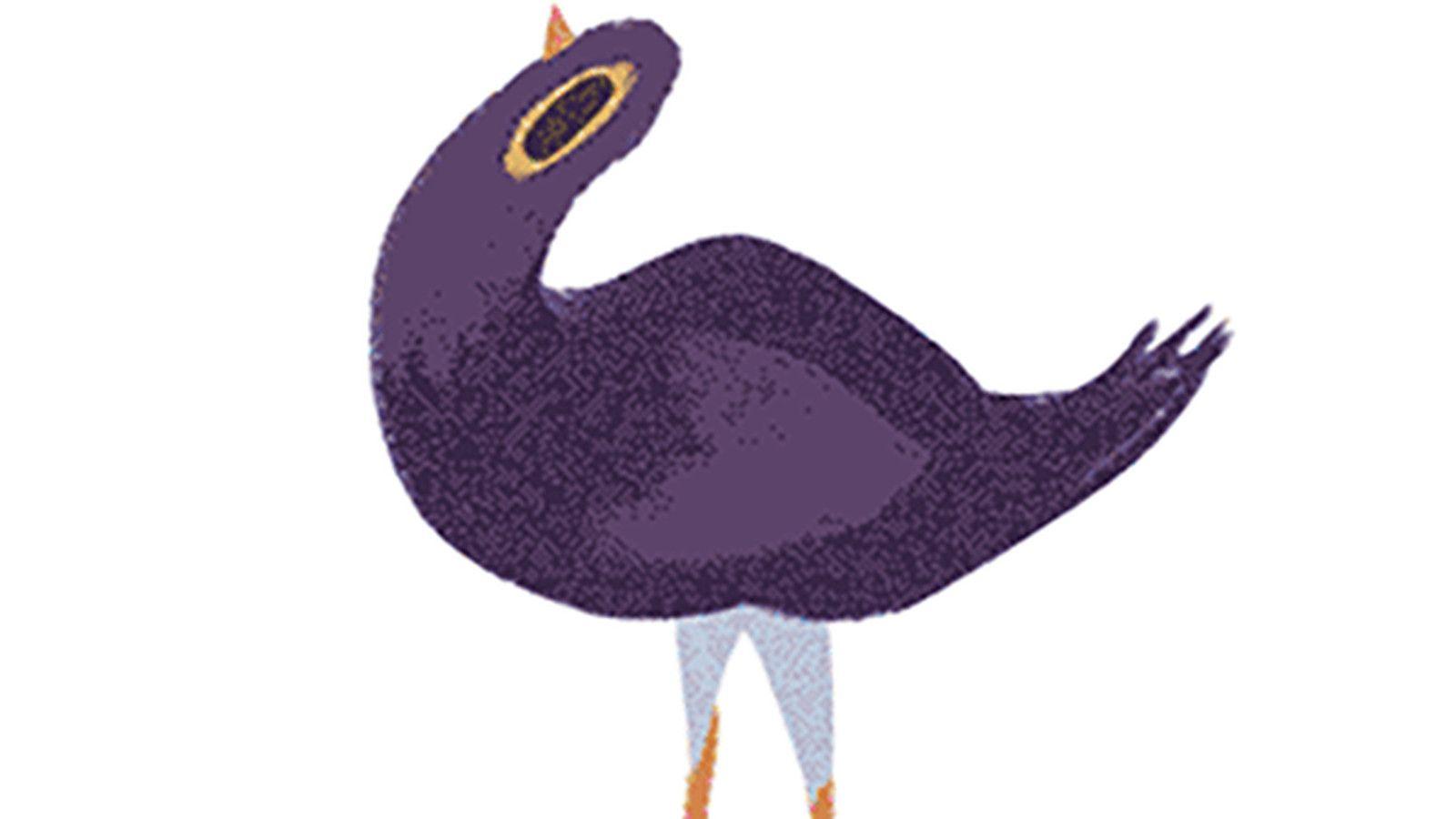 Purple Bird Logo - This very distressed purple bird is derailing conversations across ...