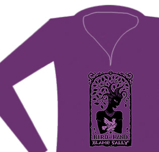 Purple Bird Logo - Blame Sally Women's Purple Bird Logo Hoodie