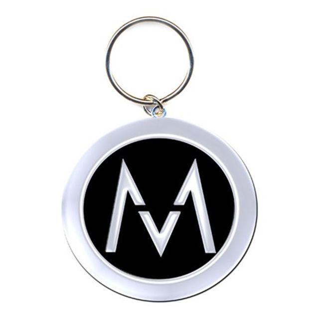 Black Maroon 5 Logo - Maroon 5 M Logo Image Circle Metal Black Silver Keychain Keyring ...