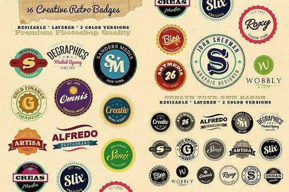 Simple Badge Logo - 16 Simple Vintage Badge Templates ~ Logo Templates ~ Creative Market