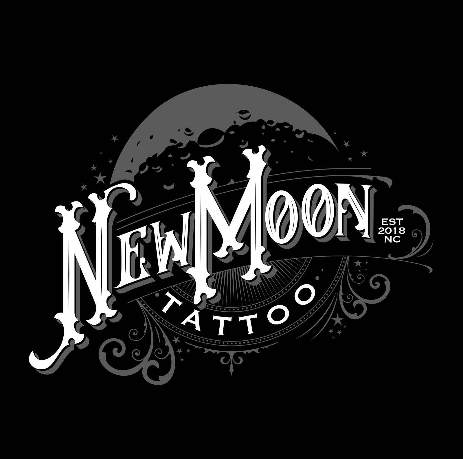 New Moon Logo - New Moon Tattoo Logo Design