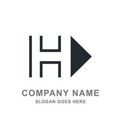 Simple Black and White Letters H&F Logo - letter H