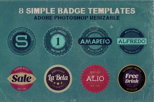 Simple Badge Logo - FREE Simple Badge Templates. Freebie PSD. Badge template, Logo