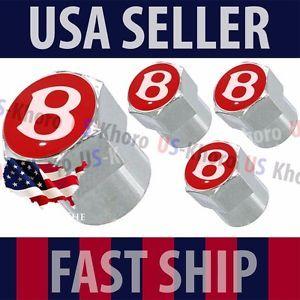B in Red Circle Logo - Bentley B Red Logo Valves Stems Caps Covers Chrome Wheel Roundel ...