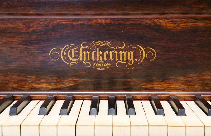 Boston Piano Logo - Piano Gallery - Chickering Cocked Hat Piano - Moffatt Pianos
