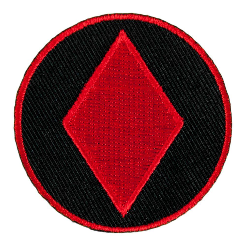 Red Diamond Inc. Logo - Red Diamond Symbol On Round Patch. Playing Card Patches