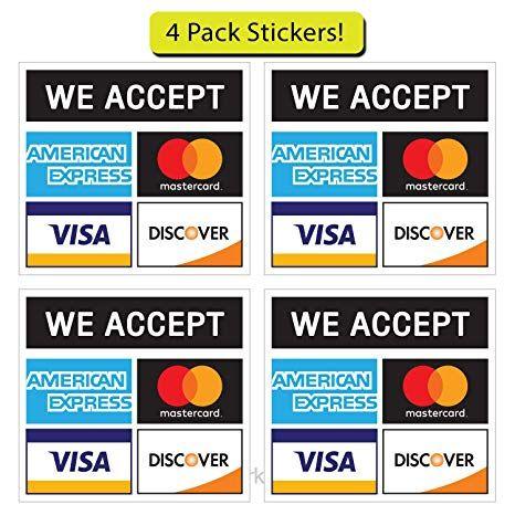 American Express Credit Card Logo - Amazon.com : Credit Card Stickers, MasterCard, Amex