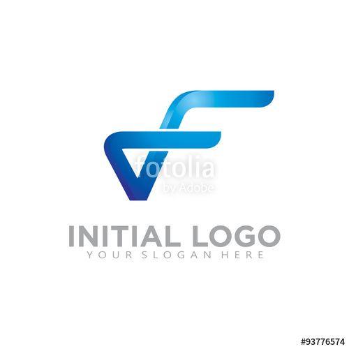 Modern F Logo - initial F Check logo V Letter Swoosh Modern Logo Stock image