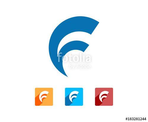 Modern F Logo - Line Art Initial Letter F like Wave Modern Logo Icon for Company ...