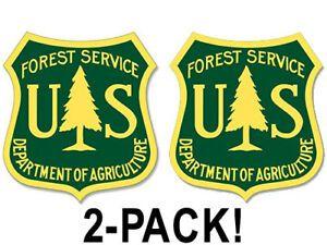 Green Yellow Shield Logo - 2-PACK: 2.5 inch GREEN / YELLOW US Forest Service Shield Stickers ...