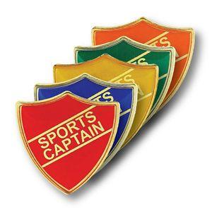 Green Yellow Shield Logo - Sports Captain Shield School Badges Red, Green, Blue, Yellow, Orange