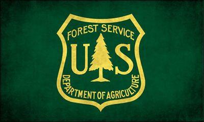 Green Yellow Shield Logo - 2 PACK: 2.5 INCH GREEN / YELLOW US Forest Service Shield Stickers