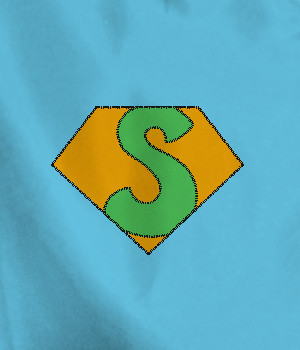 Green Yellow Shield Logo - ocean-blue Hero Cape with yellow shield and kelly-green S - Custom ...