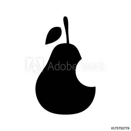 Pear Logo - A bitten black pear logo on a white background - Eps10 vector ...