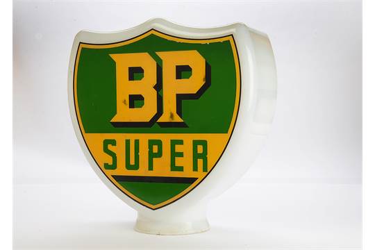Green Yellow Shield Logo - Motoring A Pump Globe, A "BP Super" Large Shield Type