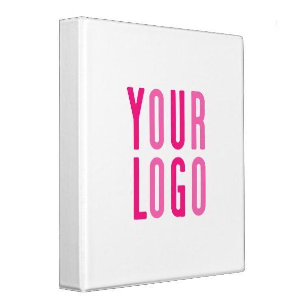 Custom Gifts Logo - Promotional Your Company or Event Pink Logo 3 Ring Binder. Custom