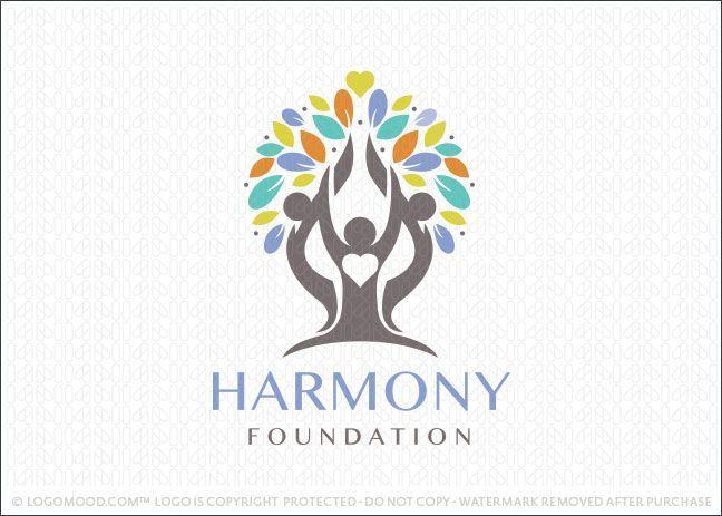 Three- Person Logo - Harmony Foundation. Logos & Badges. Logo design, Logos, Tree logos