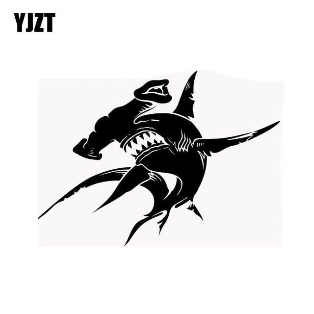 Hammerhead Shark Logo - YJZT 16.5cm*12cm Hammerhead Shark Ocean Sea SHARK Angry Teeth Scuba ...