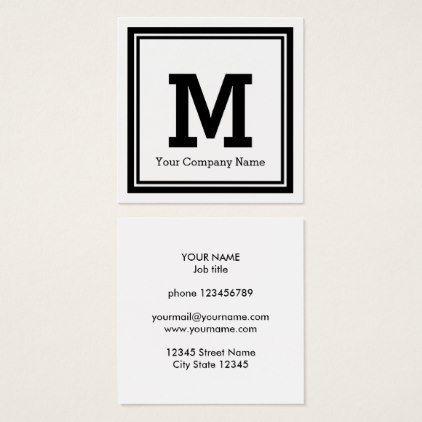 Custom Gifts Logo - Square business cards with custom monogram logo gifts gift