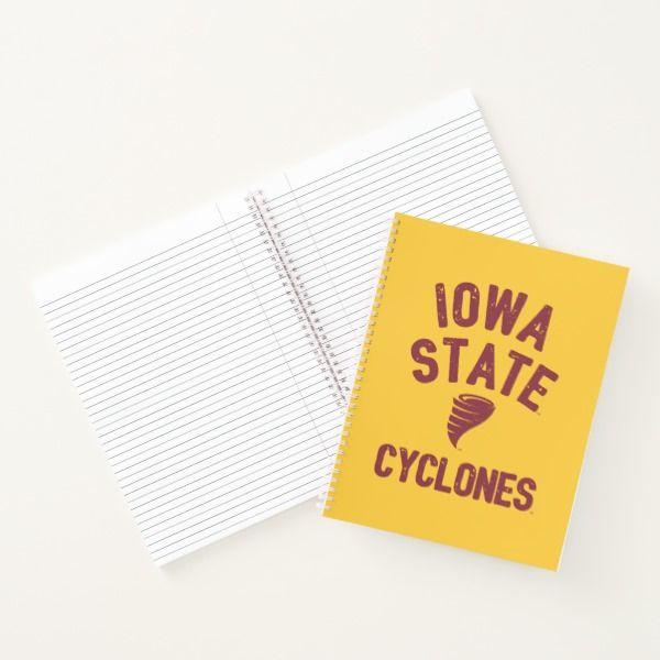 Custom Gifts Logo - Iowa State University. Iowa Cyclone Distressed Notebook. Custom