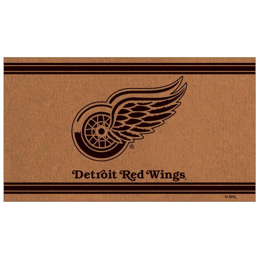 Brown Hawk Logo - Detroit Red Wings Brown 30'' x 18'' Logo Turf Mat