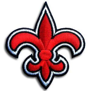 Red Fleur De Lis Logo - Red Fleur de lis Patch Iron on Symbol Emblem Retro Kitsch New ...