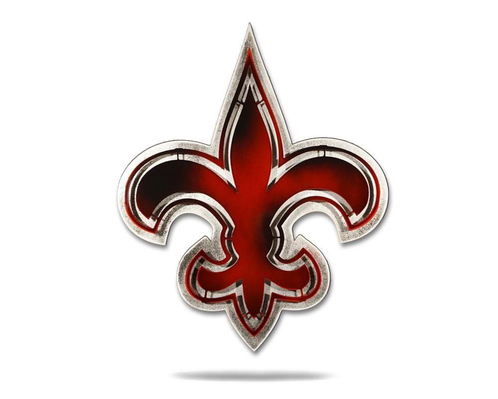 Red Fleur De Lis Logo - Vintage Fleur-de-lis in Vintage Red - Hex Head Art