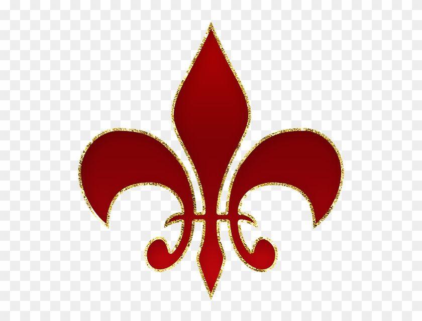 Red Fleur De Lis Logo - Fee Red Fleur De Lis Clipart / Clip Art Great For Christmas - Black ...