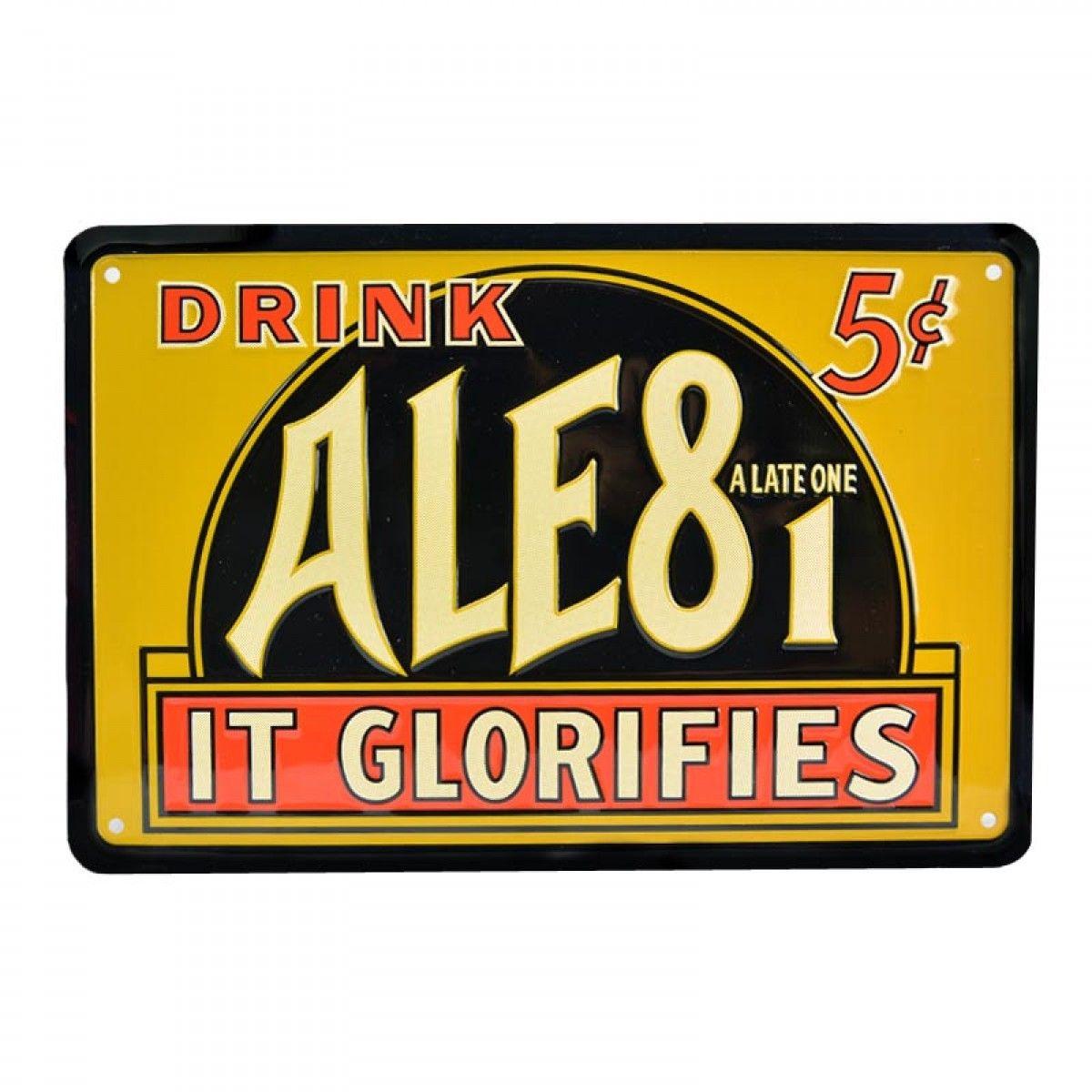 Ale 8 Logo - Ale 8 One 5 Cent Metal Sign. Ale 8 One