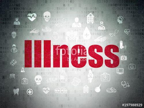 Painted Red V Logo - Healthcare concept: Painted red text Illness on Digital Data Paper ...