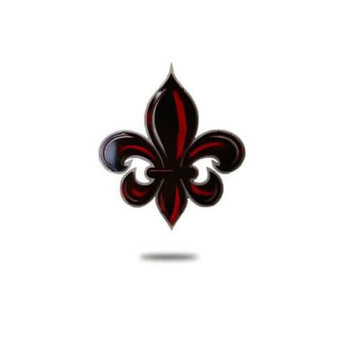 Red Fleur De Lis Logo - CLASSIC FLEUR-DE-LIS RED AND BLACK ON VINTAGE METAL | A Taste of ...