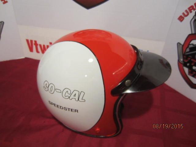 Painted Red V Logo - Vintage Custom Painted Helmet Feauturing SO Cal Speedster Logo Red