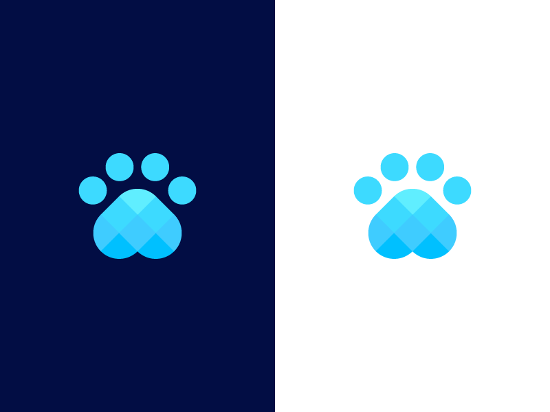 Blue Paw Logo - dog paw / logo design