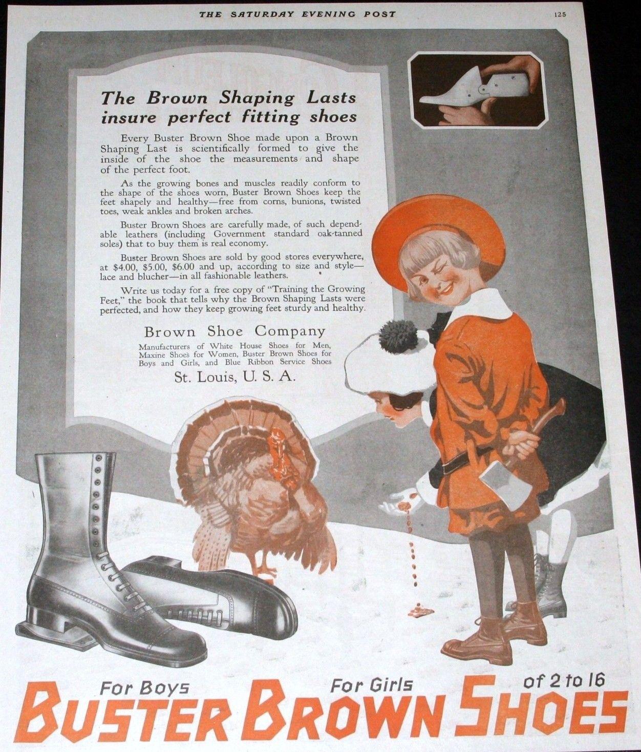 Brown Shoe Company Logo - Retro Ad of the Week: Buster Brown Shoes, 1919