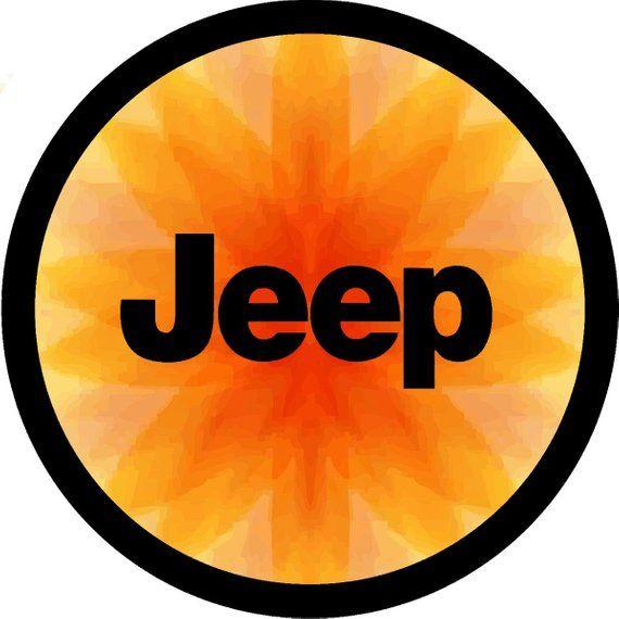 Orange Jeep Logo - Orange flower Jeep logo Spare Tire Cover Jeep Wrangler Rubicon | Etsy
