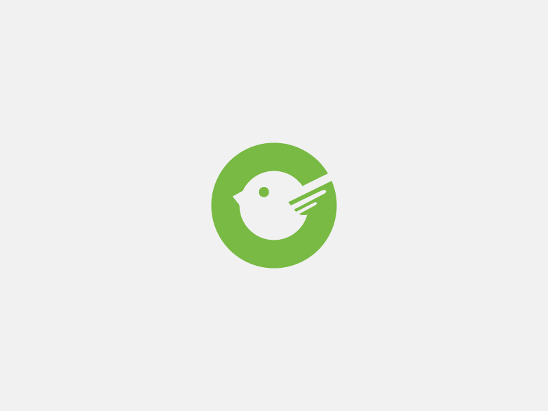 Bird with Green Circle Logo - Green Bird