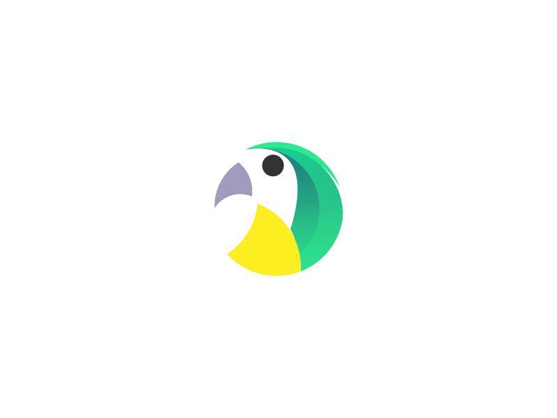 Bird with Green Circle Logo - Parrot - Logo Animal by Simone Aiosa | Dribbble | Dribbble