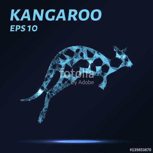 Kangaroo in Triangle Logo - Kangaroo consists of points, lines and triangles. The polygon shape ...