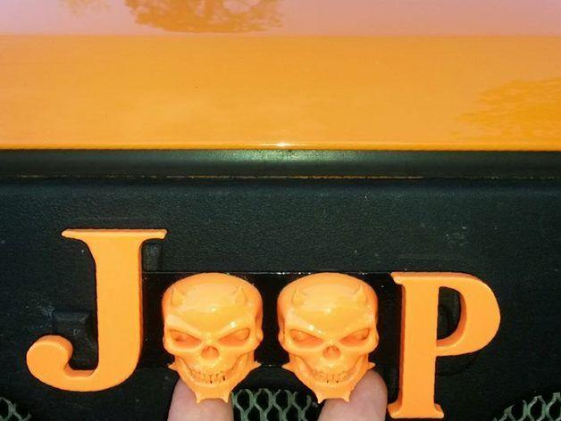 Orange Jeep Logo - Jeep Skull Logo by maxschlein - Thingiverse