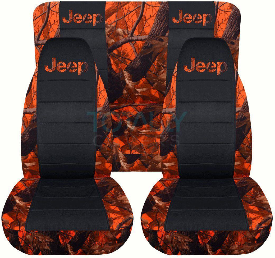 Orange Jeep Logo - Jeep Wrangler YJ/TJ/JK 1987-2018 Camo & Black Seat Covers Front ...