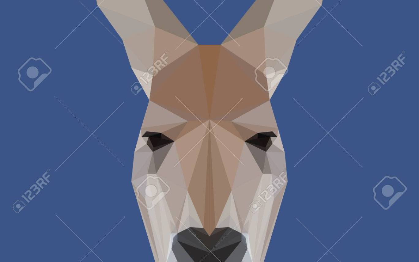 Kangaroo in Triangle Logo - Abstract Triangle Geometric Vector Polygonal Kangaroo Background ...