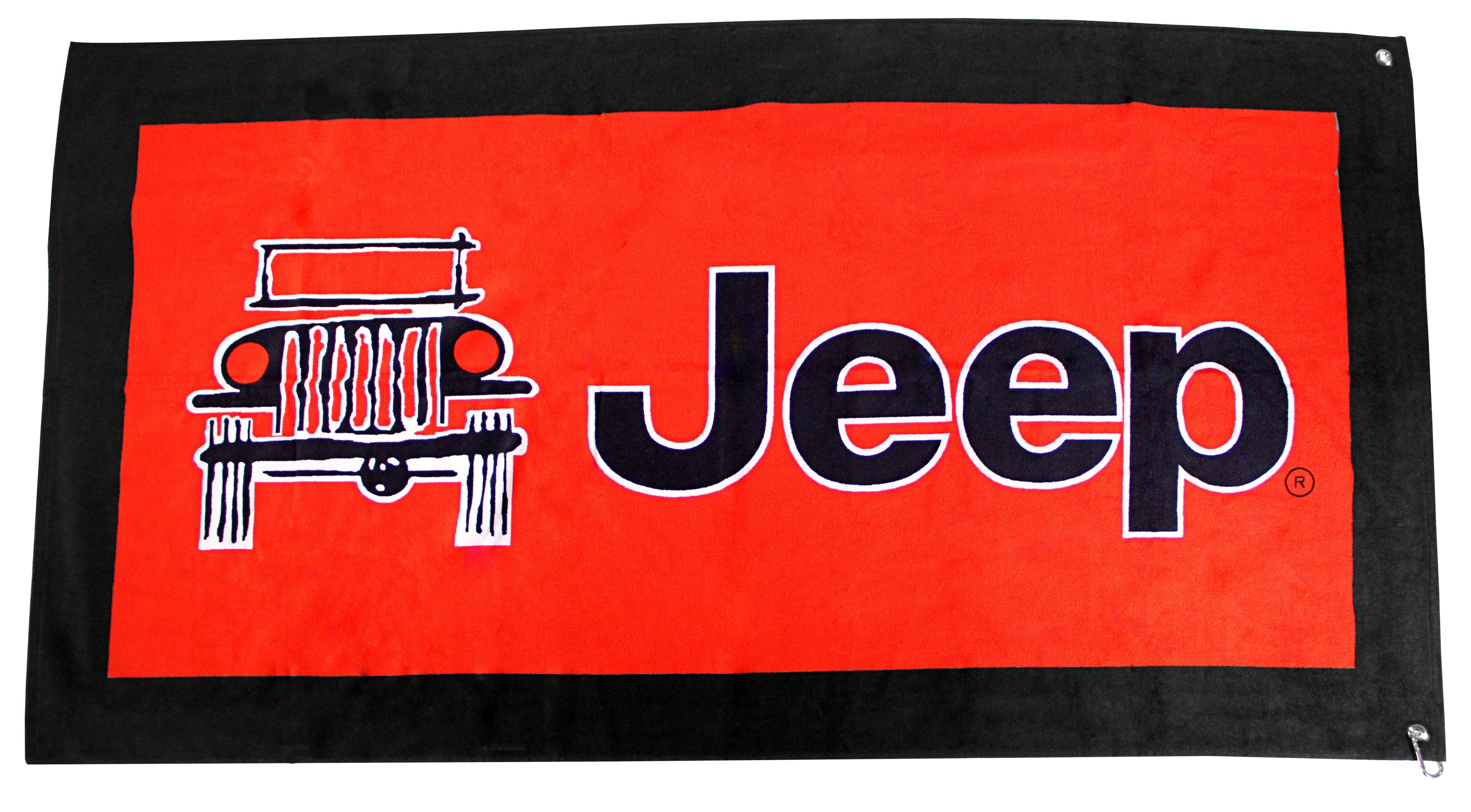 Orange Jeep Logo - Jeep Wrangler Towel 2 Go Red With Jeep Logo 2007 2018. CJ Pony Parts