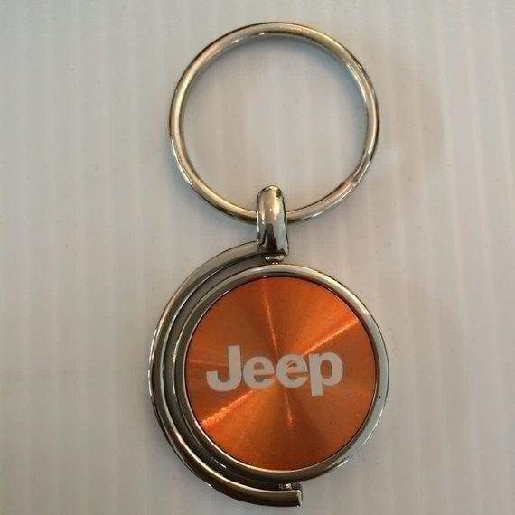 Orange Jeep Logo - Jeep Logo Round Spinner Keychain Orange | Etsy