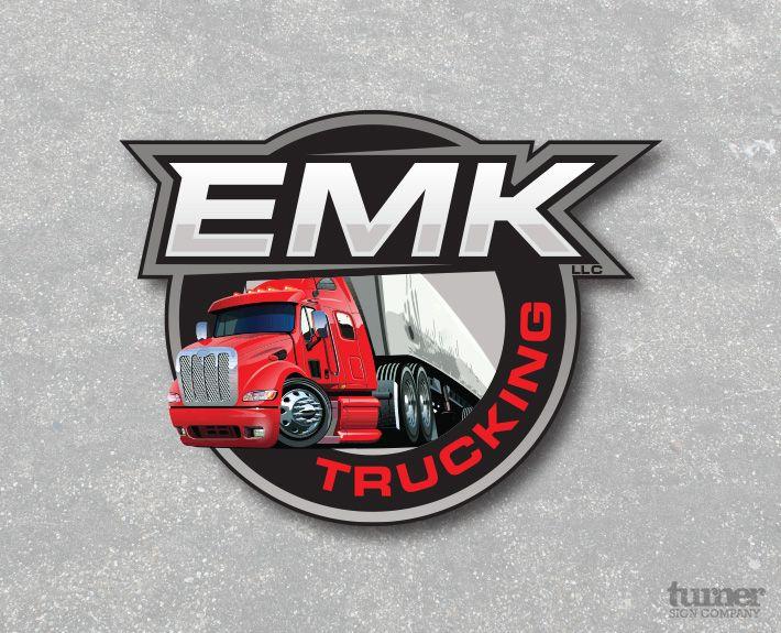 Trucking Company Logo - EMK Trucking Logo Design – Turner Sign Co.