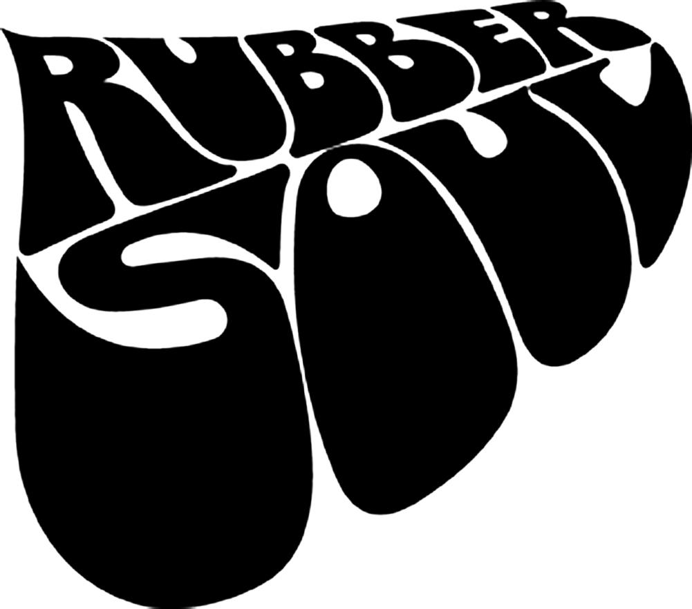 The Beatles Black and White Logo - The Beatles Rubber Soul Logo Rub-On Sticker - Black