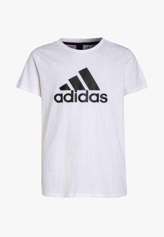Adidas Clothing Logo - White TEE T Shirt 8BM853 Kids Adidas Clothing