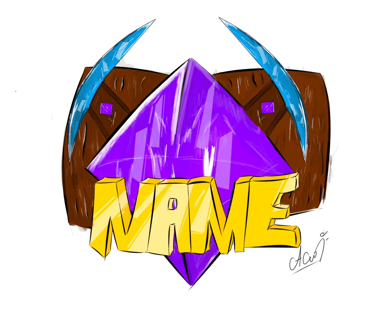 Super Crystal - Epic Minecraft Logo Template – Woodpunch's Graphics Shop