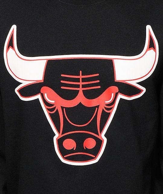 Bulls Logo - NBA Mitchell and Ness Bulls Logo Crew Neck Sweatshirt
