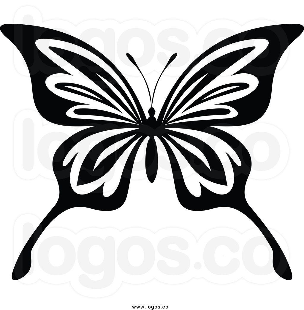 Black Butterfly Logo - Butterfly Drawings Black and White. of a black and white butterfly